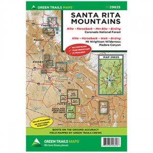 Green Santa Rita Mountains Ultralight Recreational Map Arizona