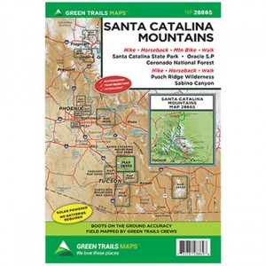 Green Santa Catalina Mountains Recreational Map Arizona