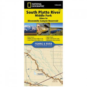 National Geographic Fishing and River Map: South Platte River: Middle Fork, Montgomery Reservoir To Elevenmile Canyon Reservoir State Maps